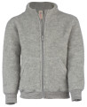 Engel Children's jacket with zipper, fleece light grey
