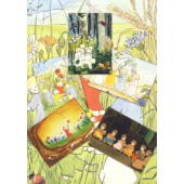 Set of 5 postcards of root children