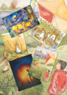 Set of 5 cards 'Children in Autumn'