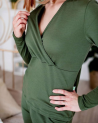 Green Rose woolen breastfeeding  pyjama kaki green