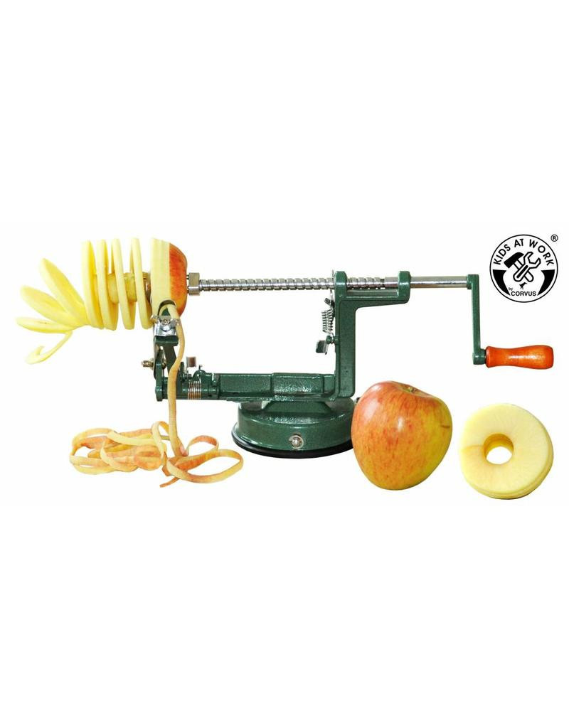 Kids at work apple cut machine