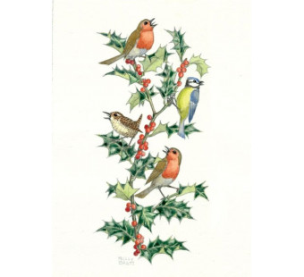 Postkaart Birds and Holly  (Molly Brett) 274