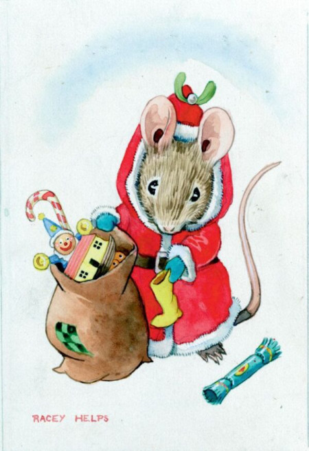 Postal card  The  treasure chest  (Racey Helps)