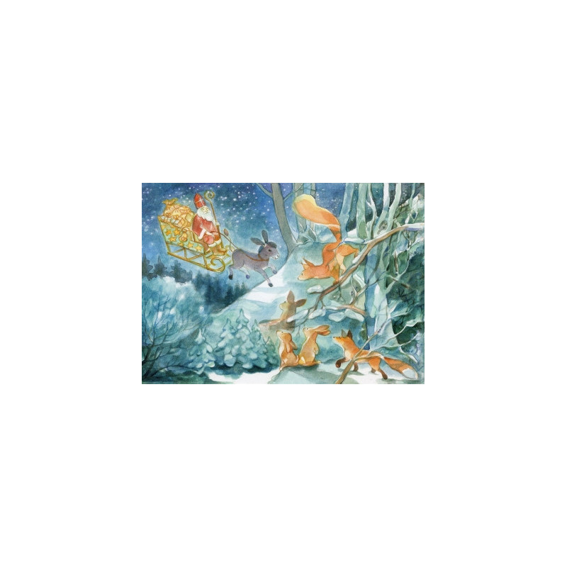 Postal card Saint Nicolaus with the animals