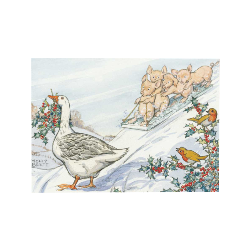 Postal card Robin and Rosehips (Molly Brett)