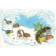 Postal card Hedgehog Carrying Mistletoe And Presents  (Molly Brett) 194