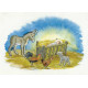 Postcard Donkey, Lamb, Cock & Hen Around Jesus In Crib (Molly Brett) 259