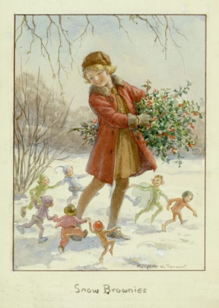 Postal card  Under the mistletoe (Magareth Tarrant)