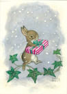 Postcard A family of mice playing around the christmas tree  (Molly Brett)