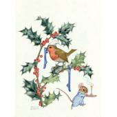 Postal card Birds and Holly  (Molly Brett) 274