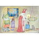 Postkaart Sinterklaas steekt de adventskaarsen aan - Eentje van Margo