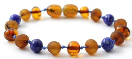 Amber bracelet for babies and children cognac