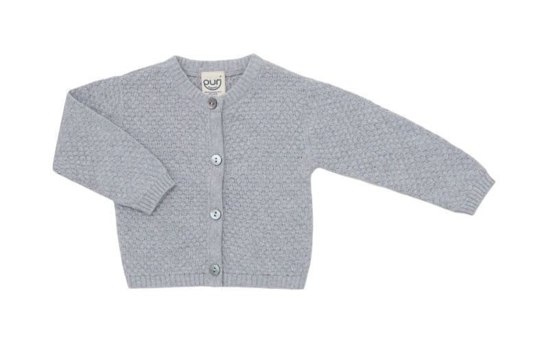 Puri organics cardigan popcorn cotton/linen Grey