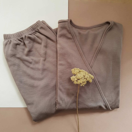 Green Rose woolen breastfeeding  pyjama brown