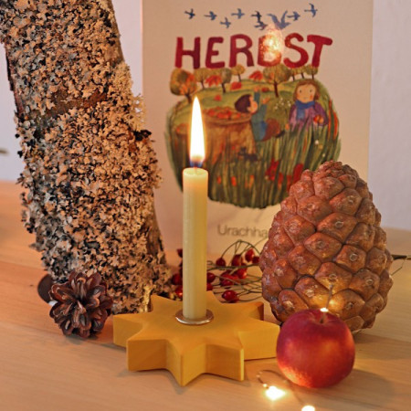 Grimms kaarsenhouder ster geel (2830)