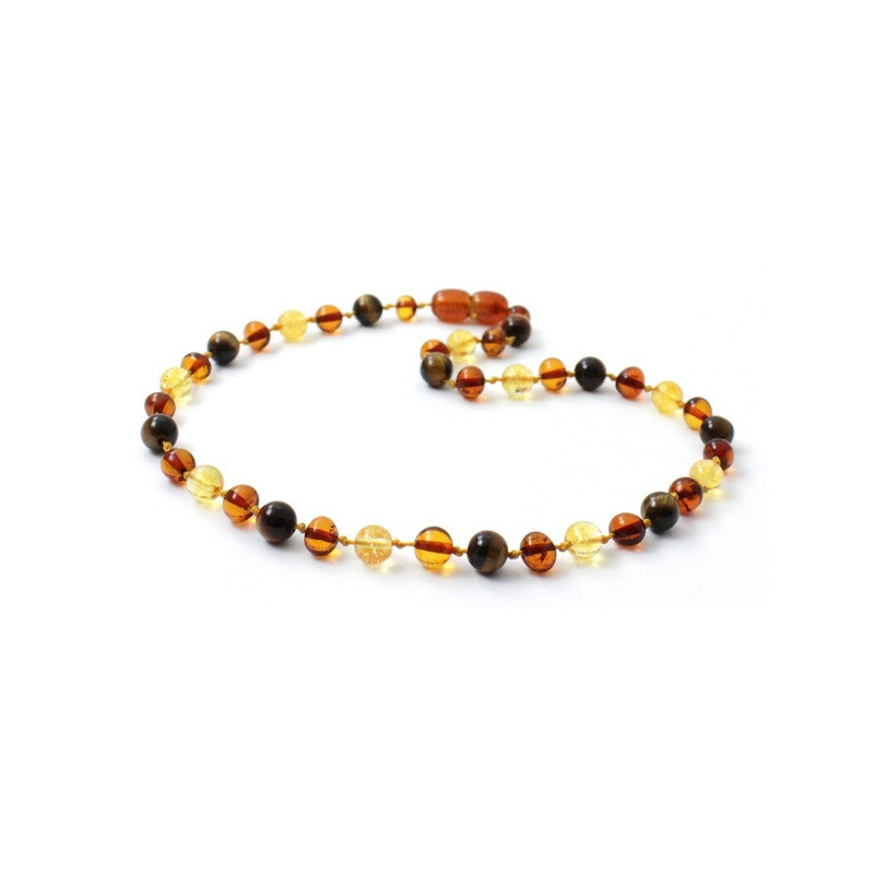 amber necklace multi colour tiger eye and citrine