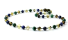 Barnsteen ketting groen met Lapis Lazuli en Afrikaanse Jade