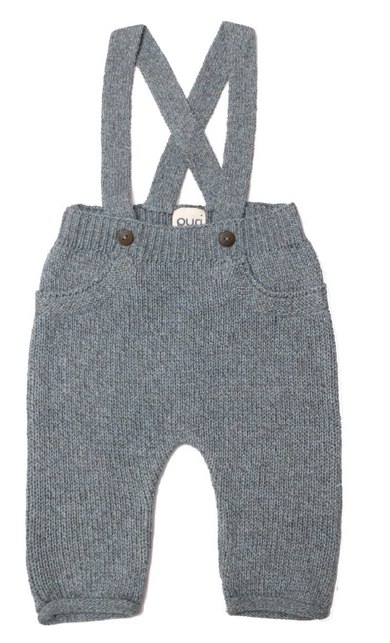 Puri organics playsuit blue melange   80% cotton 20% wool
