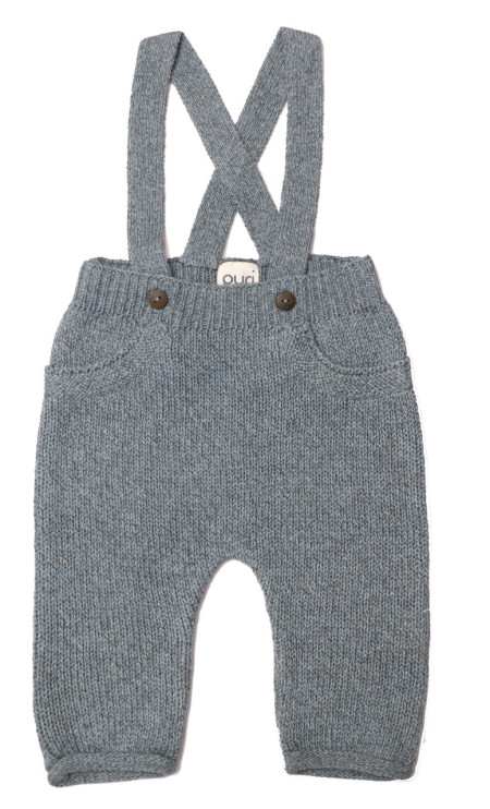 Puri organics playsuit blauw melange 80% katoen 20% wol