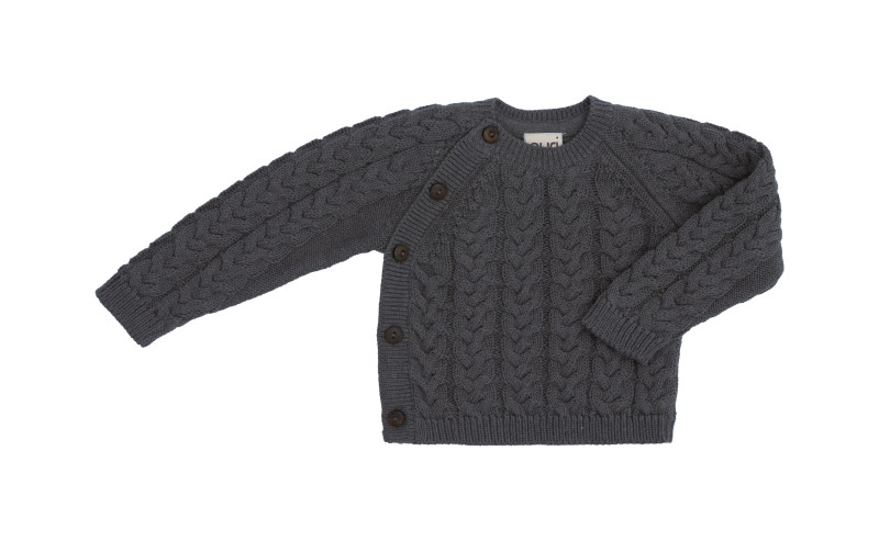 Puri organics cardigan metal grey  80% cotton 20% wool