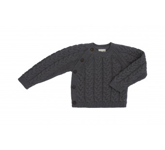 Puri organics vestje met schuine knopen grijs 80% katoen 20% wol Puri organics vestje met schuine knopen grijs 80% katoen 20% wol