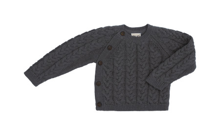 Puri organics cardigan metal grey  80% cotton 20% wool