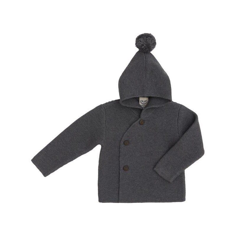 Puri organics cardigan with two buttons cinnamon 80% cotton 20% wool