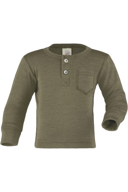 Engel wool silk longsleevewith pocket on the chest  Olive