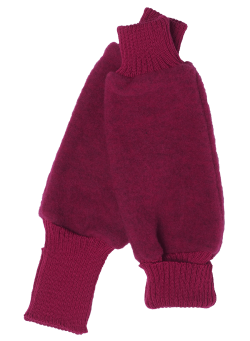 Reiff dikke wolfleece beenwarmers bessenrood