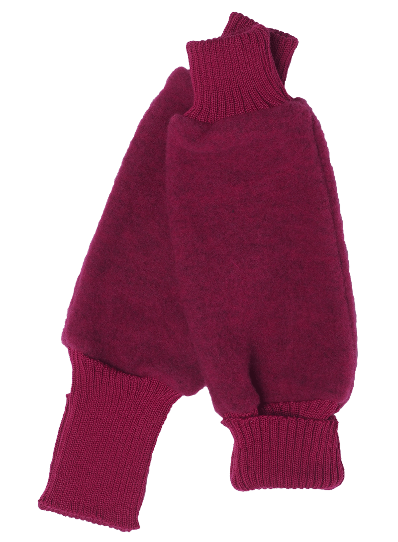 Reiff dikke wolfleece beenwarmers bessenrood