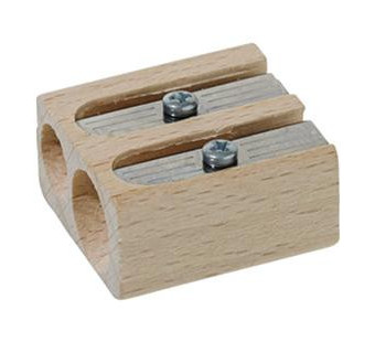 Wooden sharpener 2 holes.