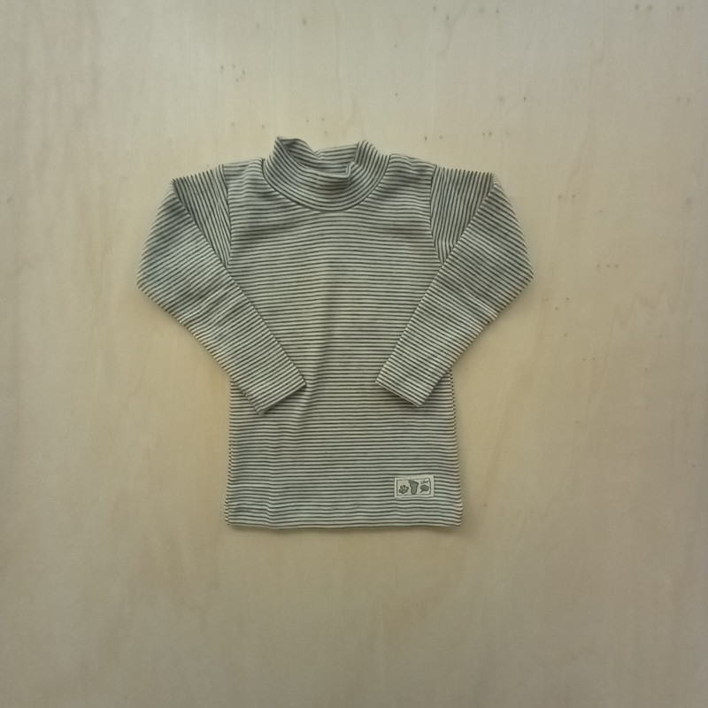 Lilano wool slik longsleeve with collar  grey striped