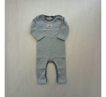 Lilano wolzijde jumpsuit met omslag grijs gestreept (100304)