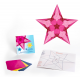 Fensterstern setje om sterren te maken magenta, geel, blauw vanaf 6 jaar