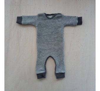 Lilano wollfrottee-fleece jumpsuit grijs gestreept (250024)