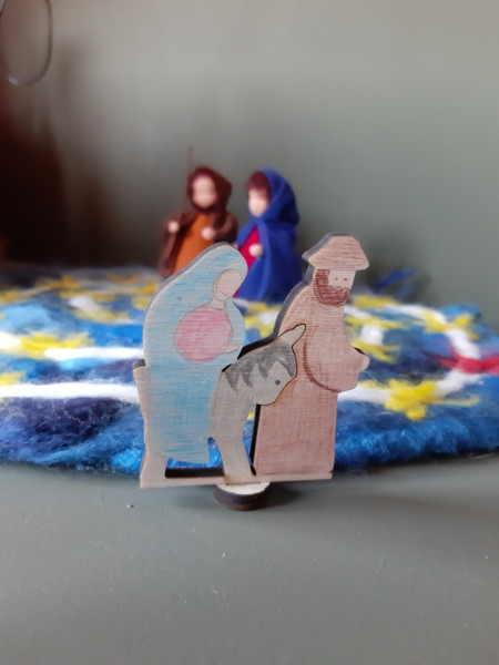 Kleine Knoest x Floortje figurine Joseph Mary and the little donkey