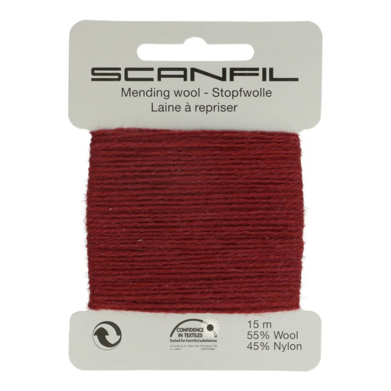 Scanfil mending wool bordeaux 057