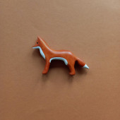 wooden standing fox