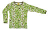 Duns katoenen longsleeve met wilgenkatjes groen