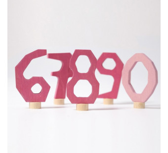 Grimms decorative numbers set 6-0 pink (4402)