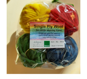 Filges set of 4 skeins of organic plantdyed wool yellow green red blue