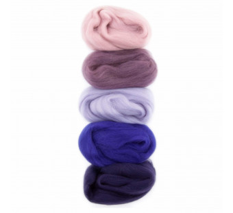 De Witte Engel Meervilt europese merino lontwol 5X10gr roze/paars De Witte Engel Meervilt europese merino lontwol 5X10gr roze/paars