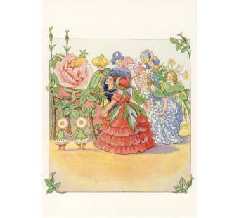 Postkaart Bloemenfeest  (Elsa Beskow)