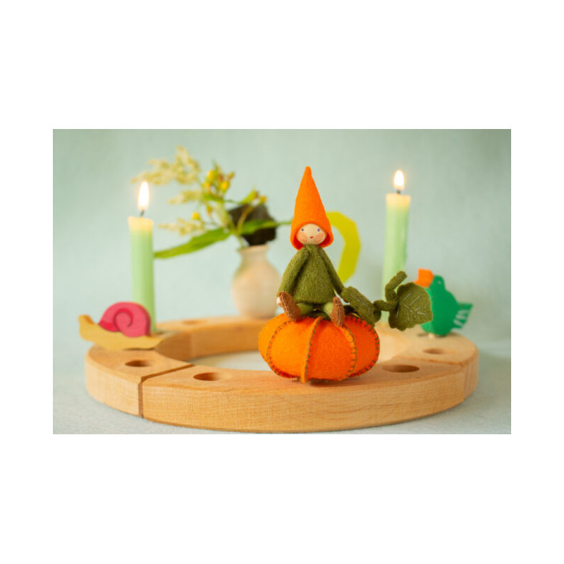 Pompoensteker met kabouter (atelier Pippilotta)