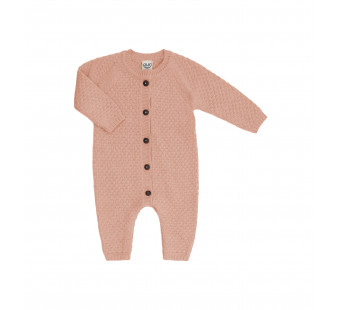 Puri organics popcorn  jumpsuit perzik 80% katoen 20% wol