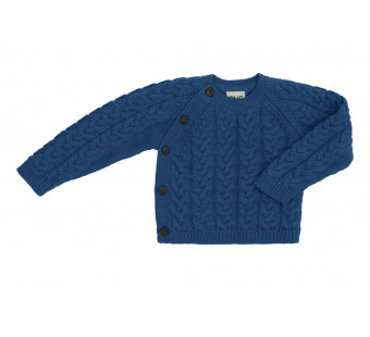 Puri organics vest met ingebreid patroon en schuine knopen oceaan 80% katoen 20% wol Puri organics vest met ingebreid patroon en schuine knopen oceaan 80% katoen 20% wol