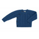 Puri organics vest met ingebreid patroon en schuine knopen oceaan 80% katoen 20% wol