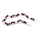 Cherry Amber Anklet Mixed With Amethyst and Pink Quartz