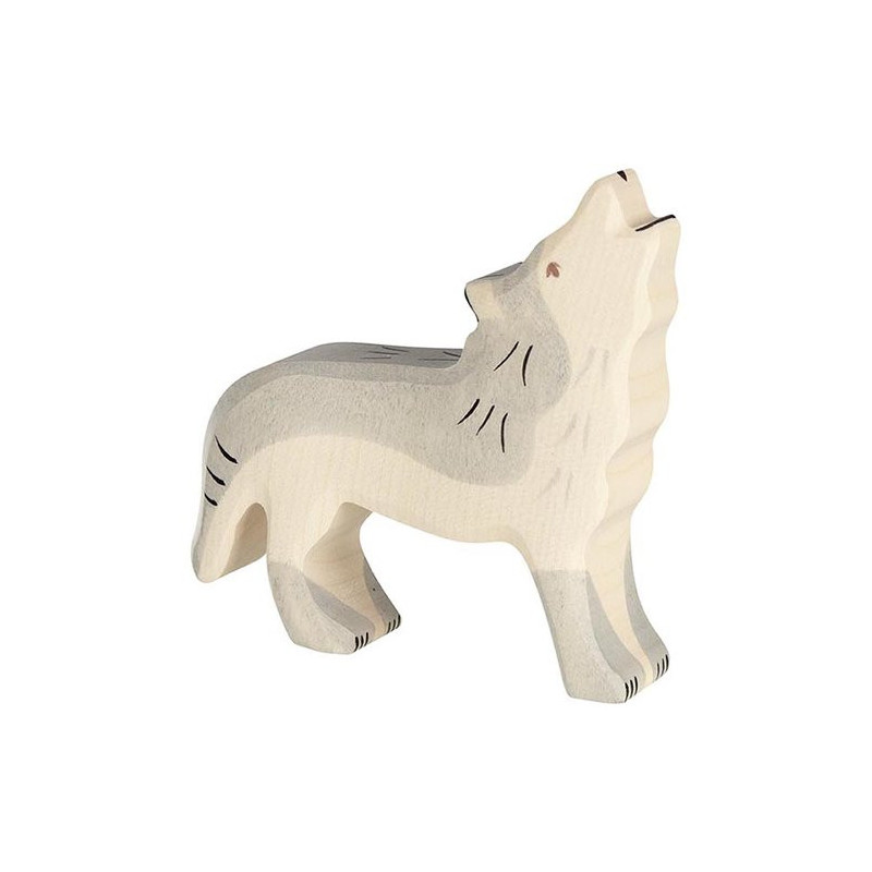 Holztiger huilende wolf