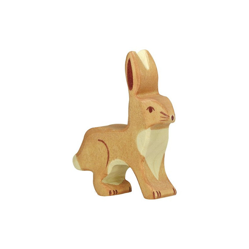 Holztiger hare ears up